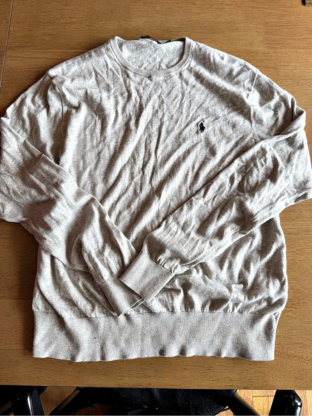 Polo Ralph Lauren Cotton Cashmere Crewneck Gray Sweater Men's XL